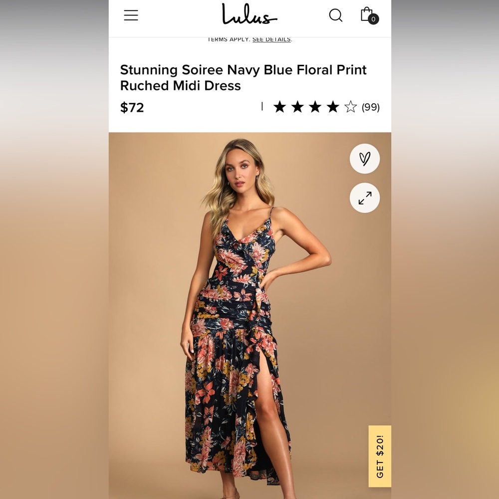 Lulus navy midi dress